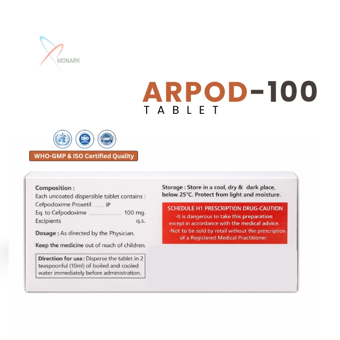 Cefpodoxime Dispersible Tablets - Brand Name: Arpod-100