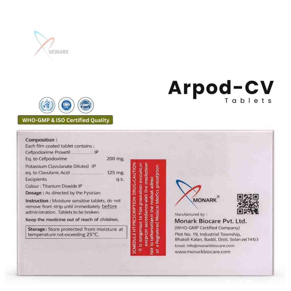 Cefpodoxime Proxetil And Potassium Clavulanate Tablets - Brand Name: Arpod-cv