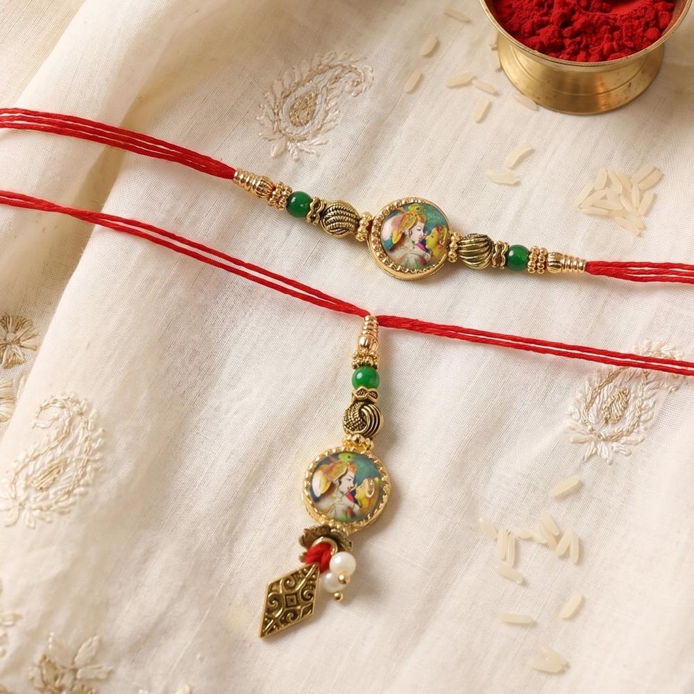 Peacock Charm Bhabhi Rakhi - Colorful Beads & Traditional Elegance