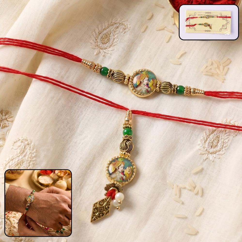 Peacock Charm Bhabhi Rakhi - Colorful Beads & Traditional Elegance