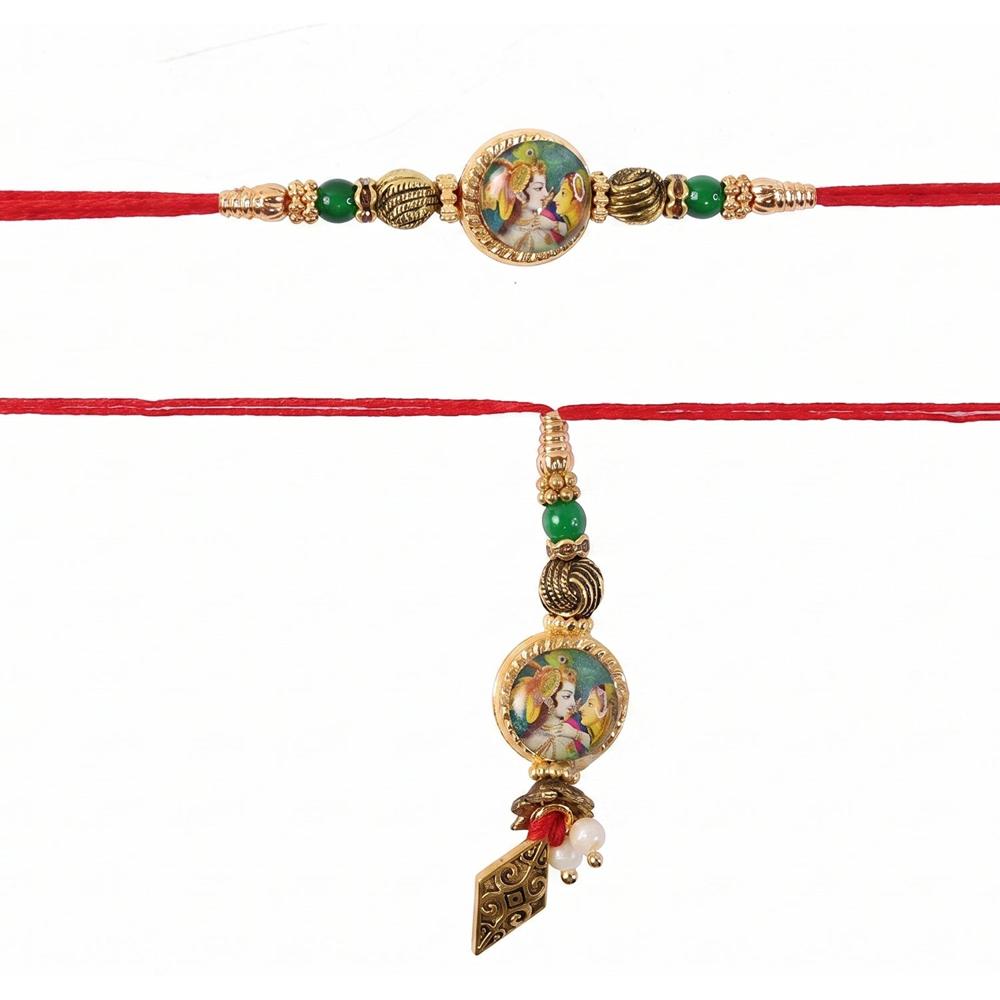 Peacock Charm Bhabhi Rakhi - Colorful Beads & Traditional Elegance