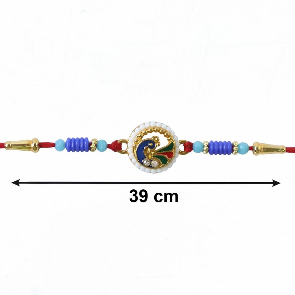 Peacock Pearl Rakhi - Elegant Designer Thread for Rakshabandhan