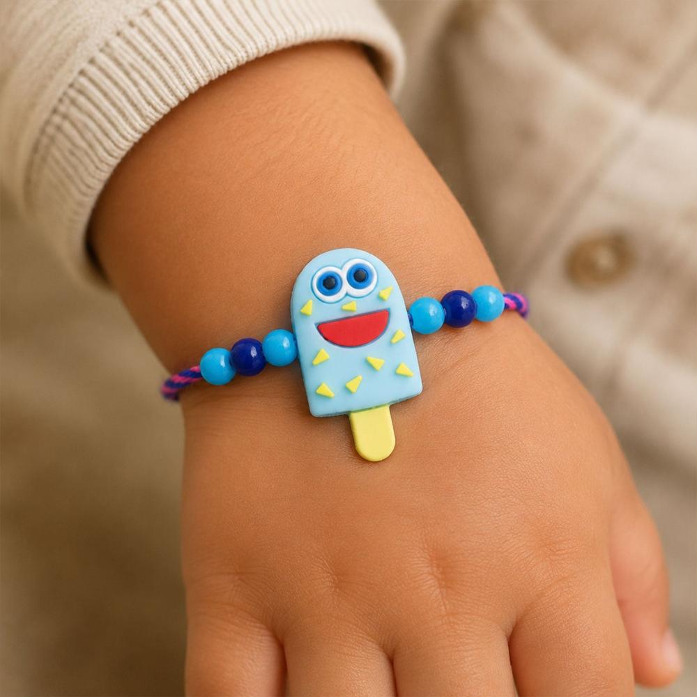 Cartoon Kids Rakhi - Smiling Ice Cream Designer for Brother