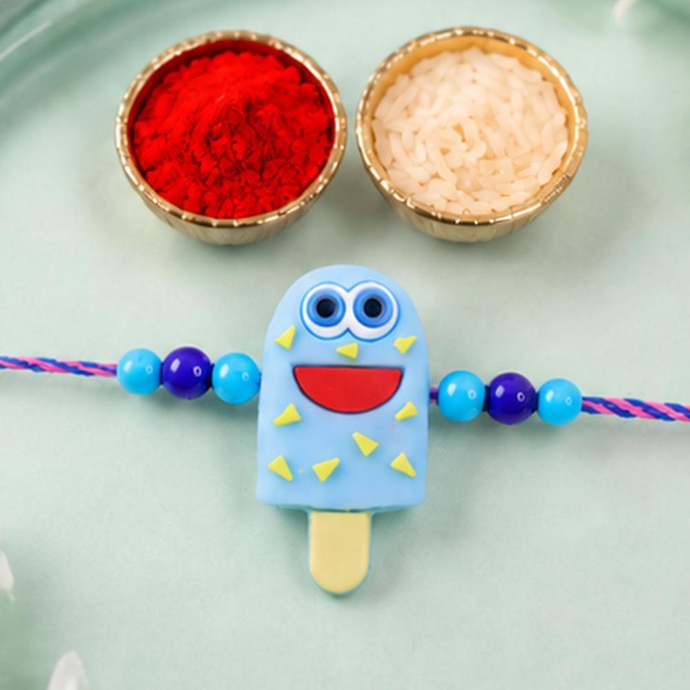 Cartoon Kids Rakhi - Smiling Ice Cream Designer for Brother