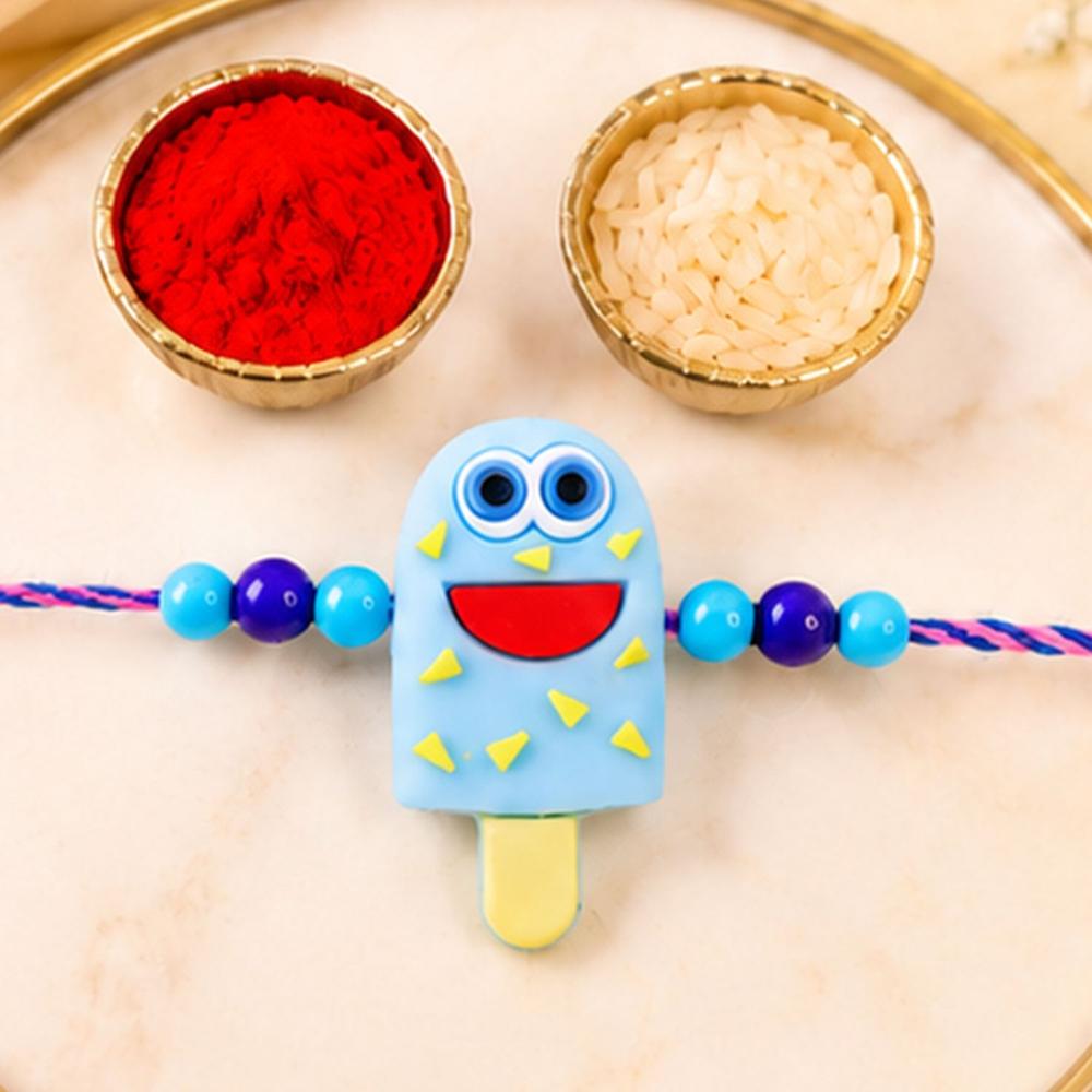 Cartoon Kids Rakhi - Smiling Ice Cream Designer for Brother