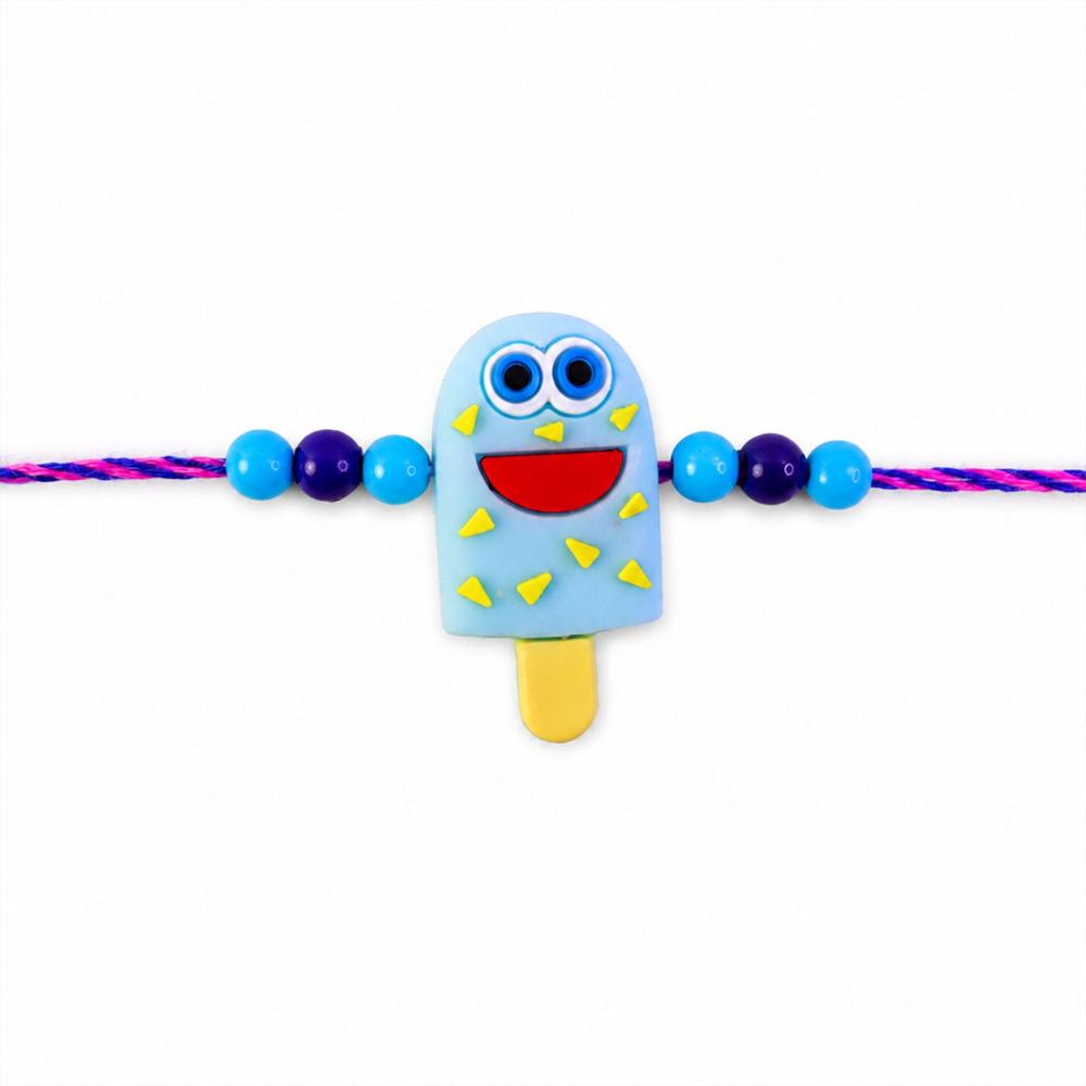 Cartoon Kids Rakhi - Smiling Ice Cream Designer for Brother