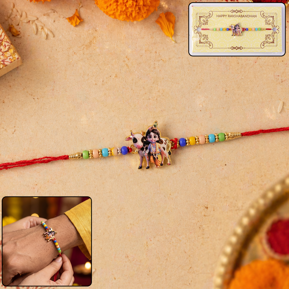 Lord Krishna Rakhi - Divine Protection & Traditional Charm