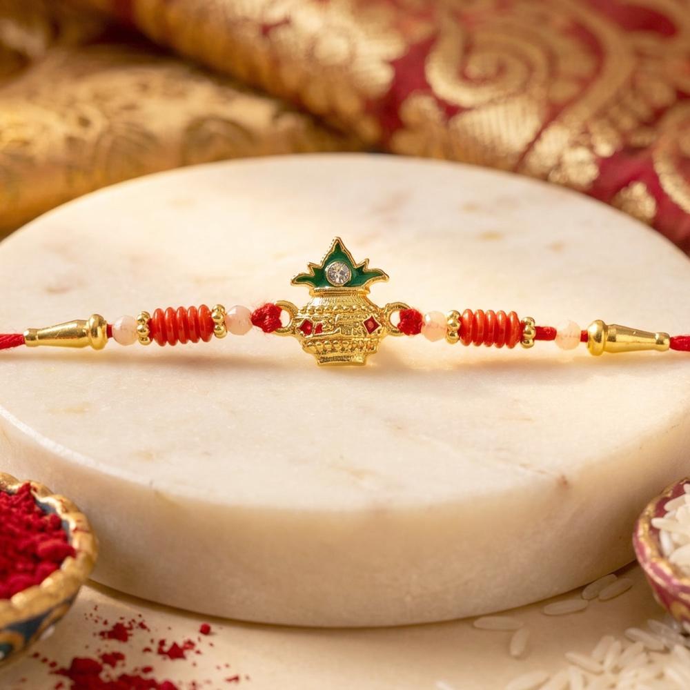 Sacred Kalash Rakhi - Traditional & Stylish for Raksha Bandhan