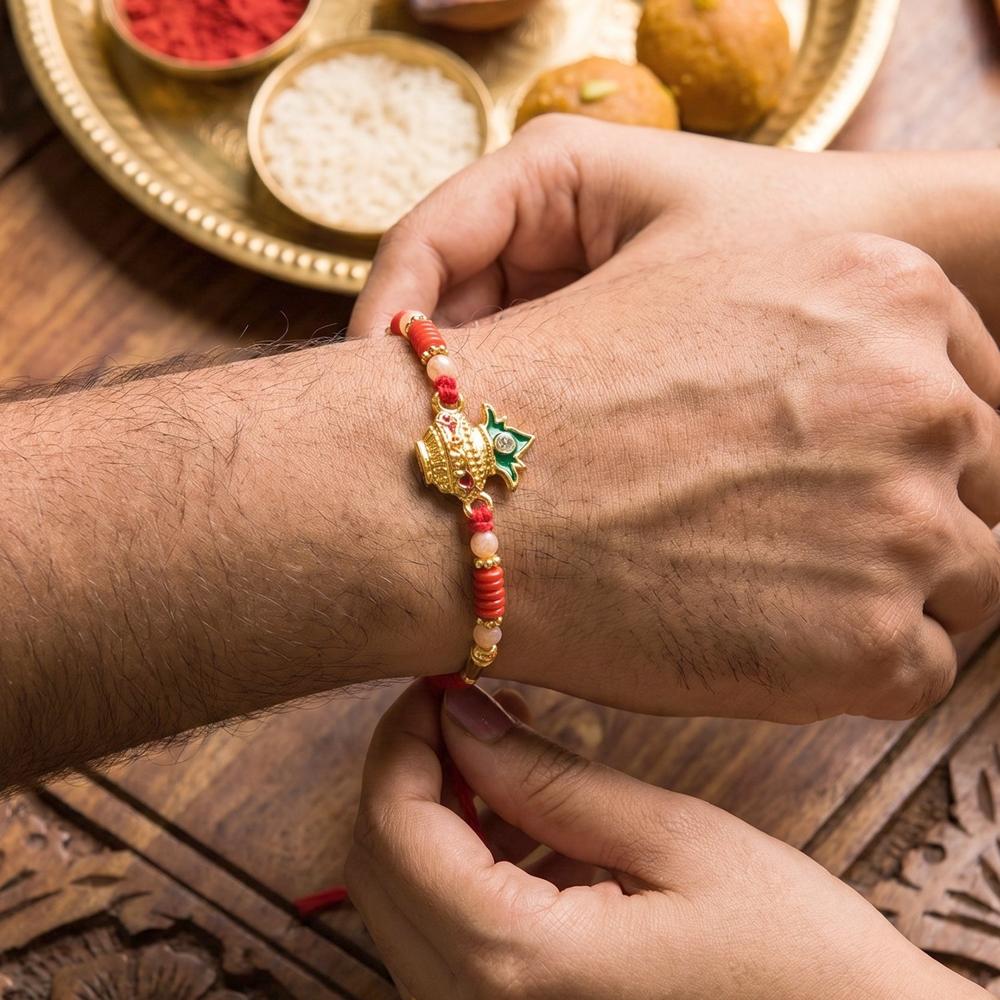 Sacred Kalash Rakhi - Traditional & Stylish for Raksha Bandhan