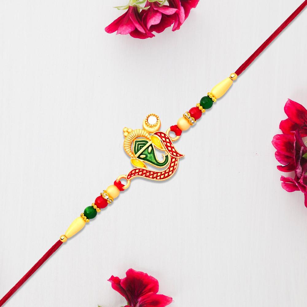 Ganpati Rakhi - Elegant Traditional Thread for Brother