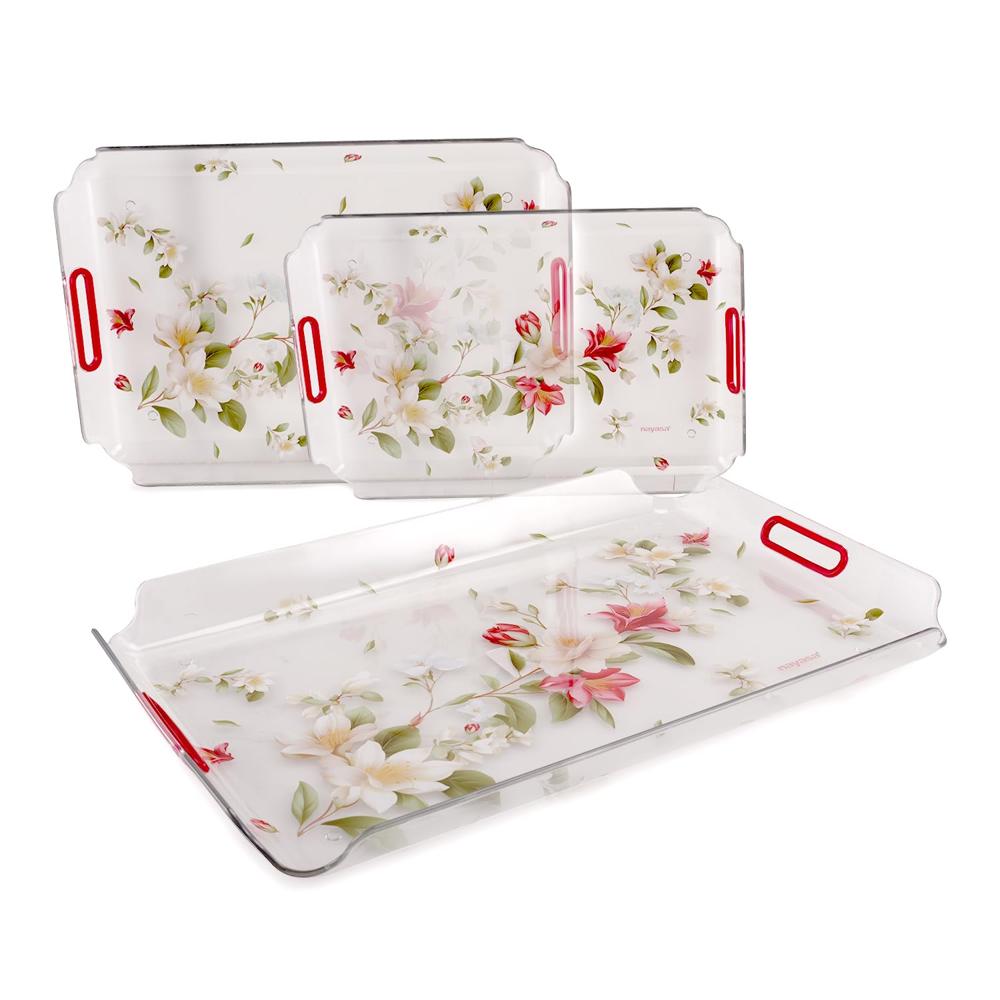 Nayasa Modern Plastic Rectangular Serving Tray
