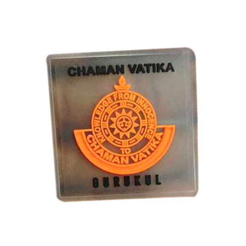 Chaman Vatika Silicone Badge - Color: Bright Orange