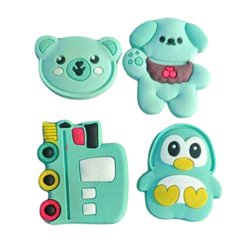 Bear Face Silicone Tag - Color: Mint Green