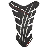 Monstrous Performance Js Racing Motorcycle Tank Pad - Color: Black With White And Red Accents