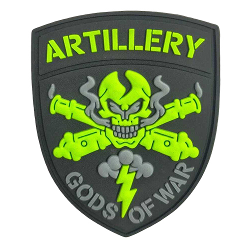 Skull Wings Tactical Silicone Patch - Color: Black And Neon Green With Grey Accents