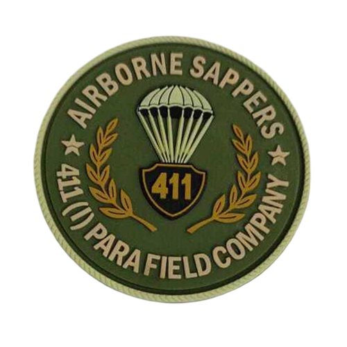 Airborne Sappers 411 Para Field Company Silicone Patch - Color: Olive Green