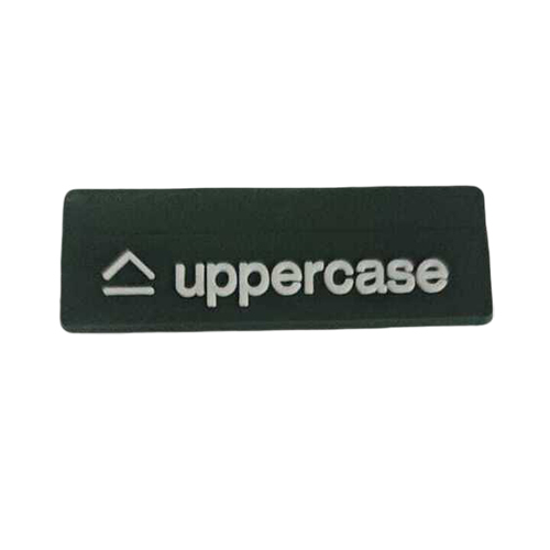 Uppercase Brand Silicone Logo Patch - Color: Dark Green With White Text