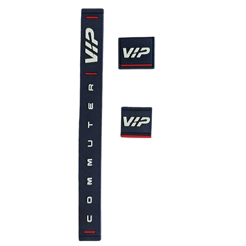 Vip Commuter Silicone Branding Strip Set - Color: Navy Blue With White And Red Accents