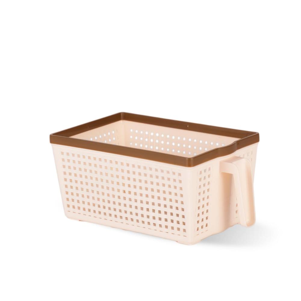 Plastic Fruit Basket 3 Litre - Color: Peach/brown