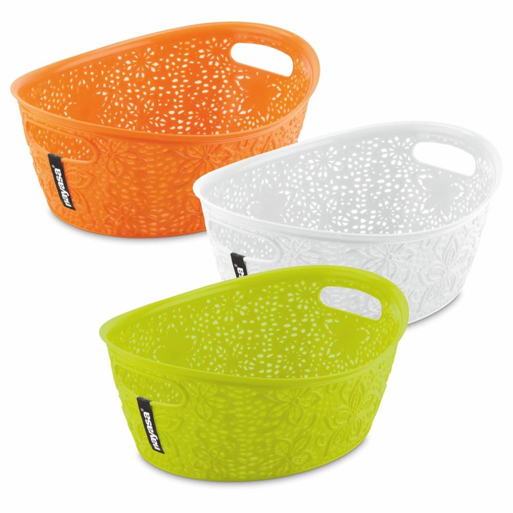 Nayasa Tri Colour Oasis Oval Basket Multi Purpose Storage