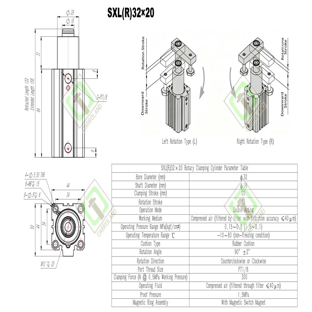Foxconn-Certified SXL(R)32x20 Long-Stroke Rotary Clamp for iPhone Line | 32mm 20mm 300N