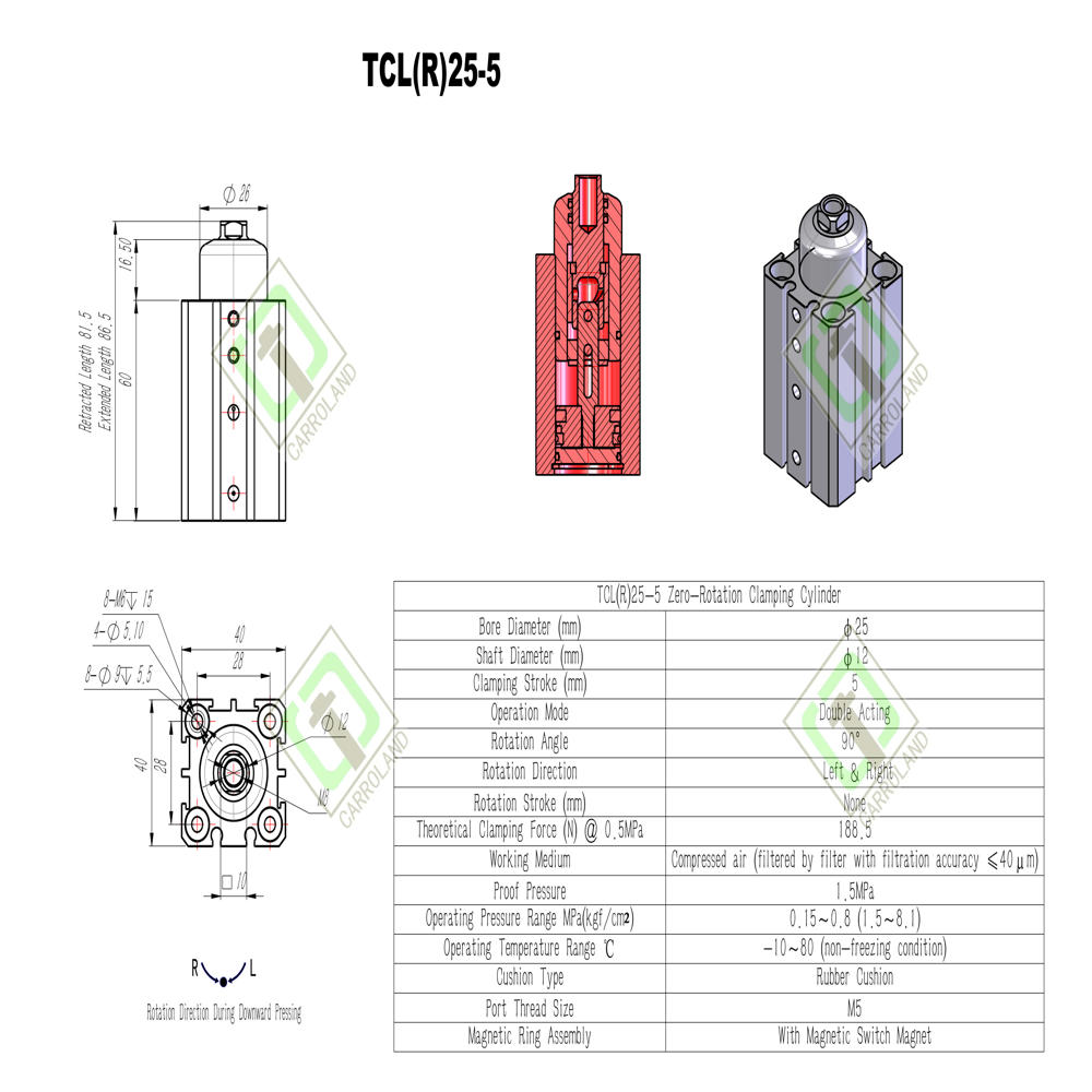Foxconn-Certified TCL(R)25-5 Zero-Stroke Rotary Clamp for iPhone Line | 90 deg Space-Saving