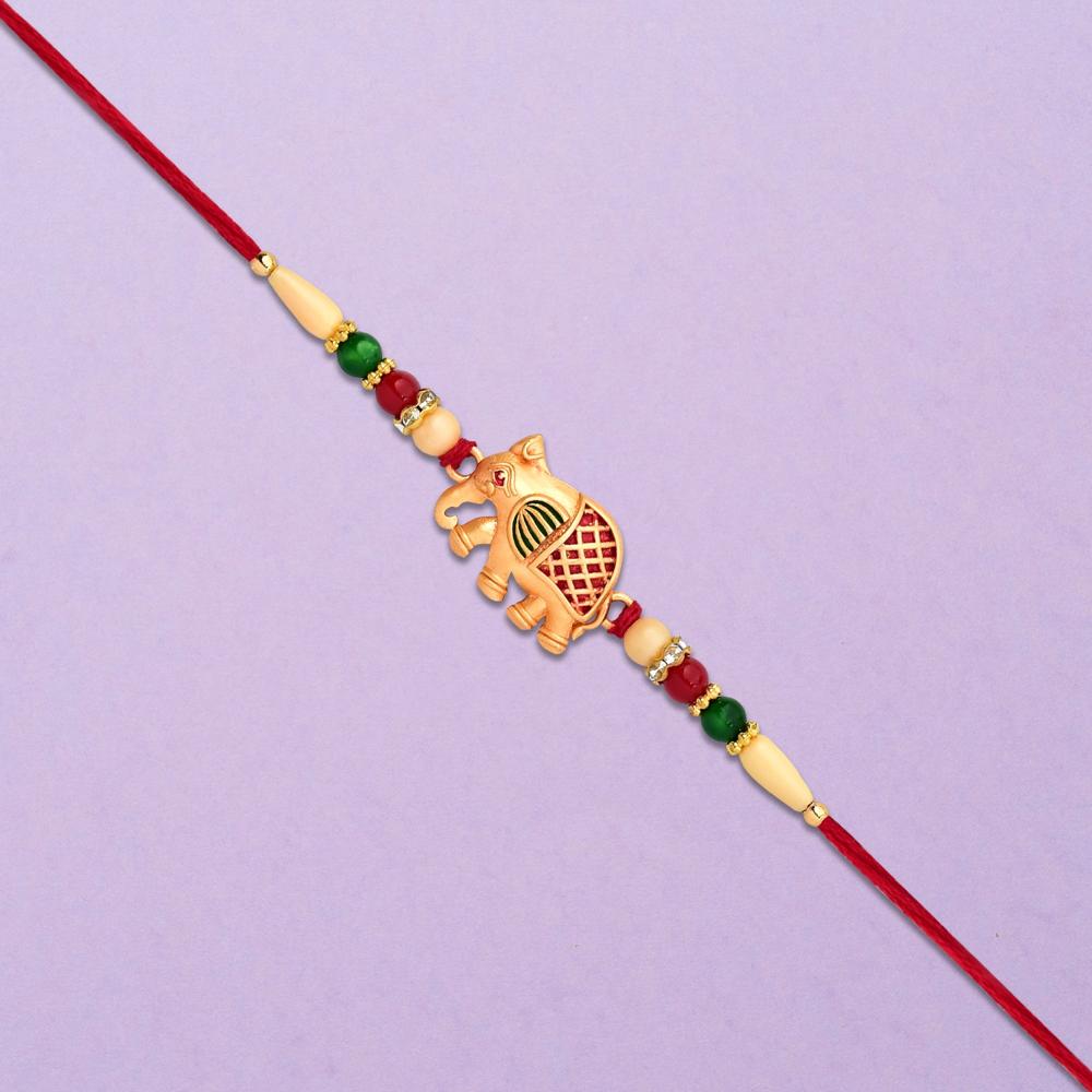 Kids Rakhi - Cute Lion Design with Colorful Beads
