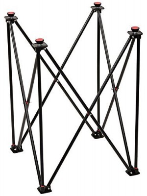 Adjustable Easy Fold Carrom Stand - Powder-Coated Steel, Fits 26-32 Inch Boards, Black with Anti-Skid Pads
