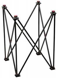 Adjustable Easy Fold Carrom Stand - Powder-coated Steel, Fits 26-32 Inch Boards, Black With Anti-skid Pads