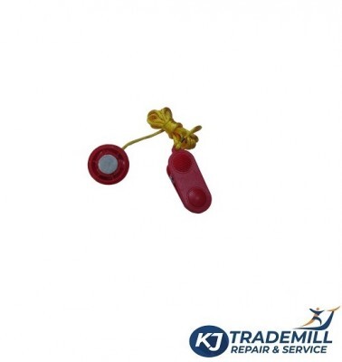Treadmill Yellow String Safety Key - Plastic with Magnet, 5x2x1.5 cm, Red Key Yellow String, Magnetic Safety Mechanism, Clip-On Attachment