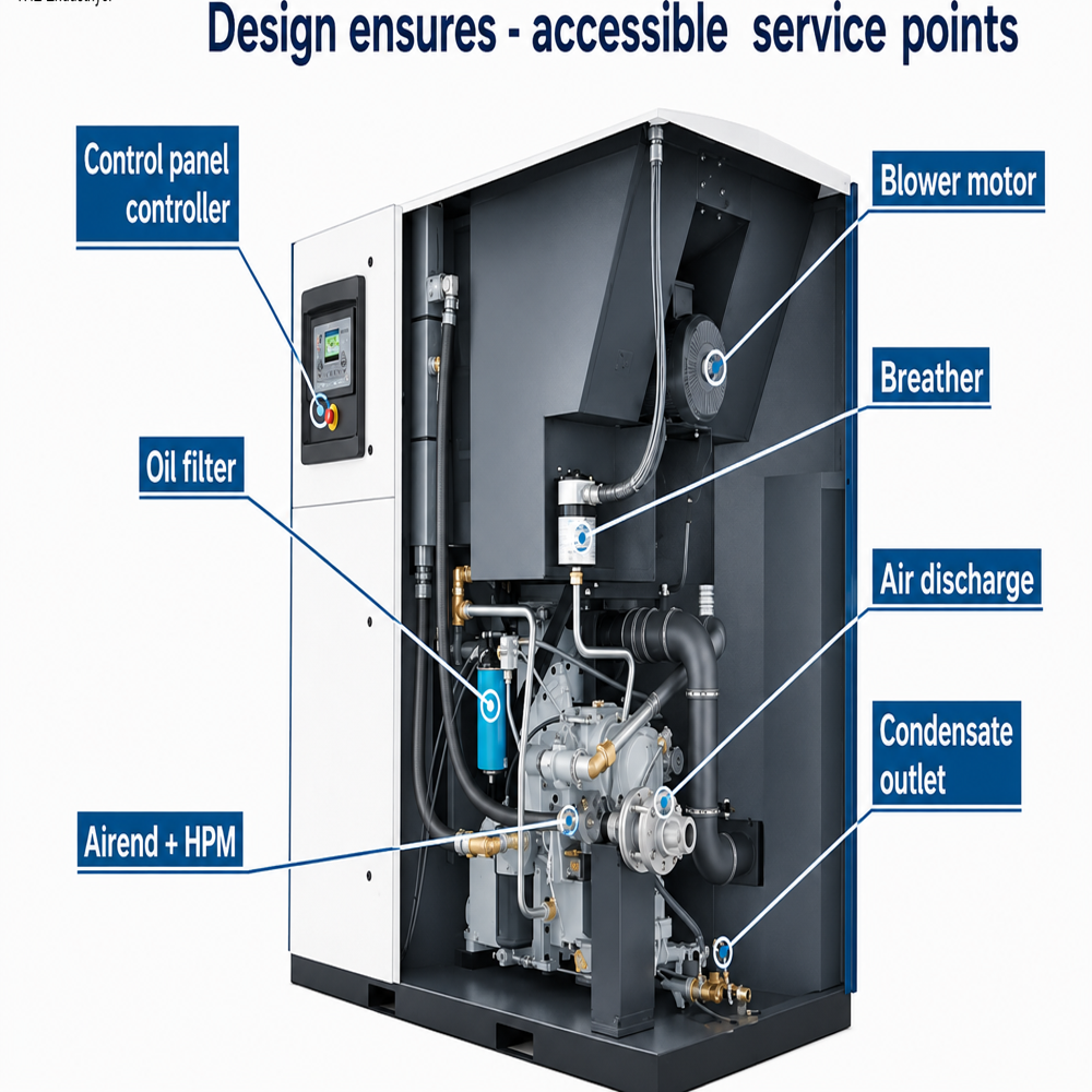 DS150 Two Stage Oil Free Rotary Screw Compressor