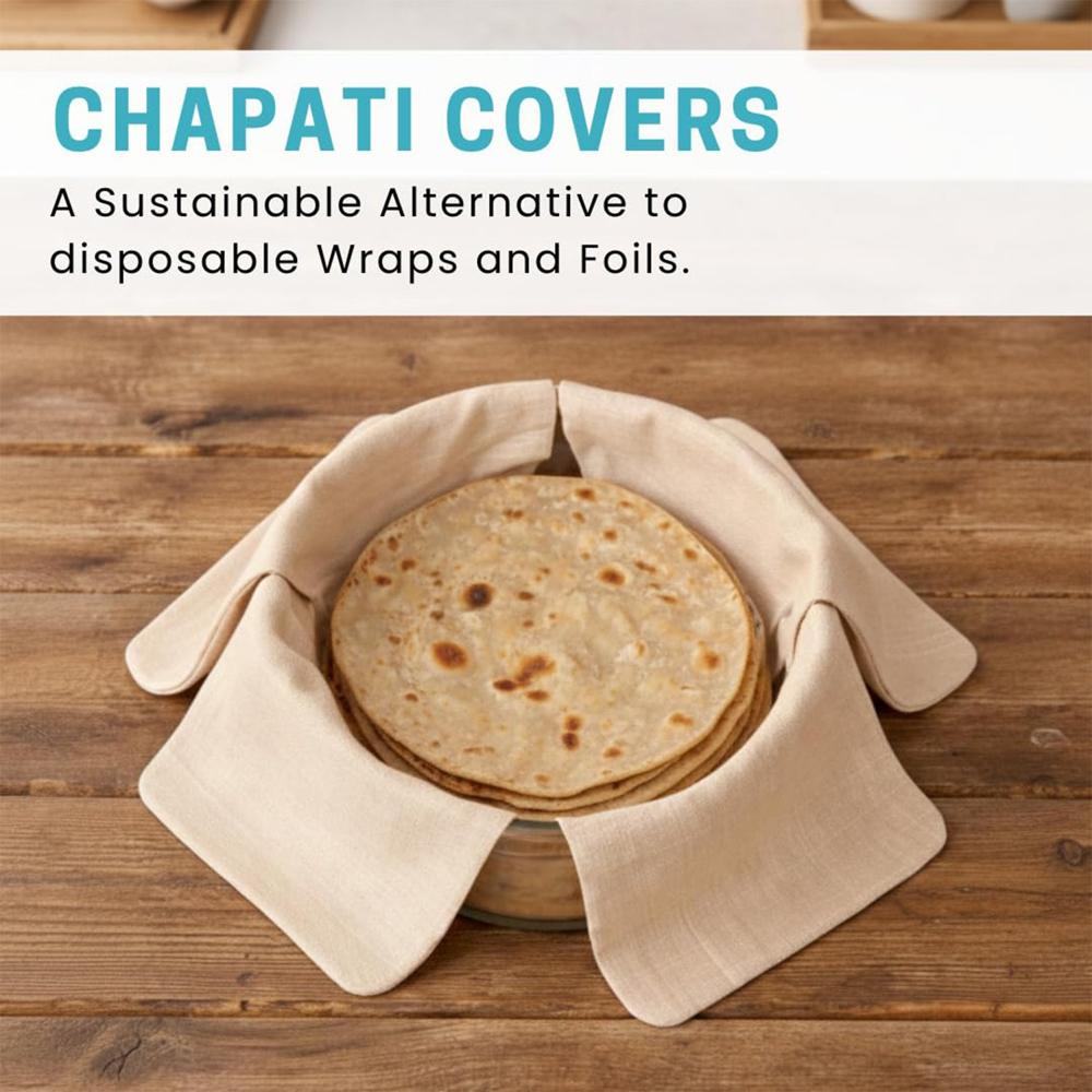 Pure Cotton Roti Mate Cloth, Round roti Cover (51 x 51 Cm, 1 Pc)