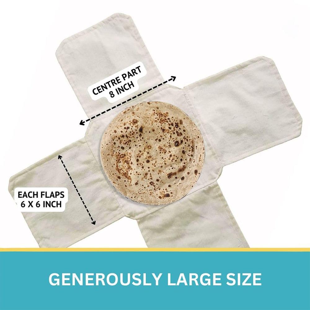 Pure Cotton Roti Mate Cloth, Round roti Cover (51 x 51 Cm, 1 Pc)