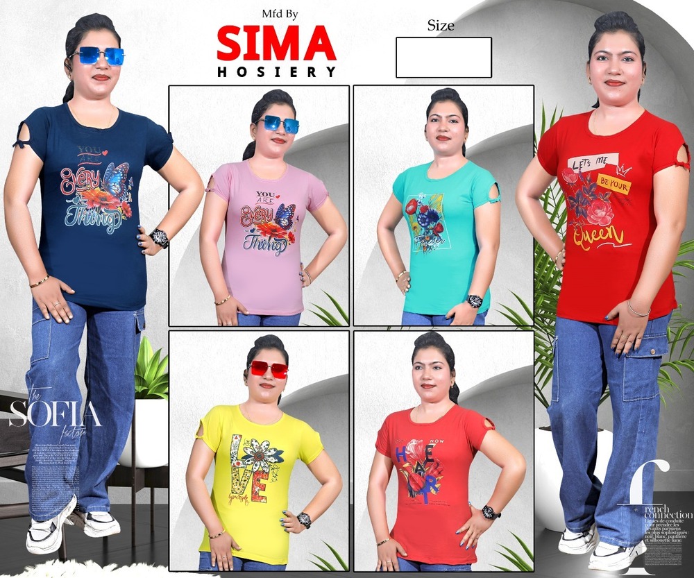 Ladies Round Neck Printed Top