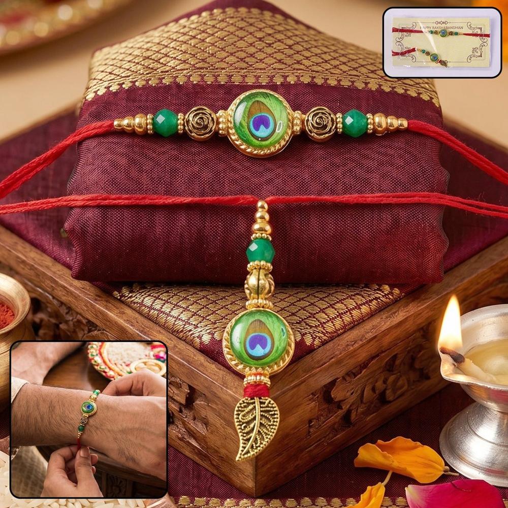 Evil Eye Peacock Bhabhi Rakhi - Elegant & Protective Design