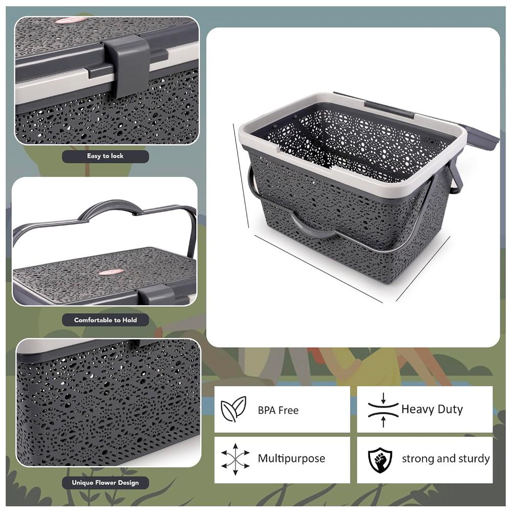 Flower Picnic Basket & Plastic Multipurpose Basket