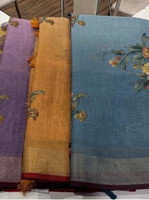 Saree linen designer