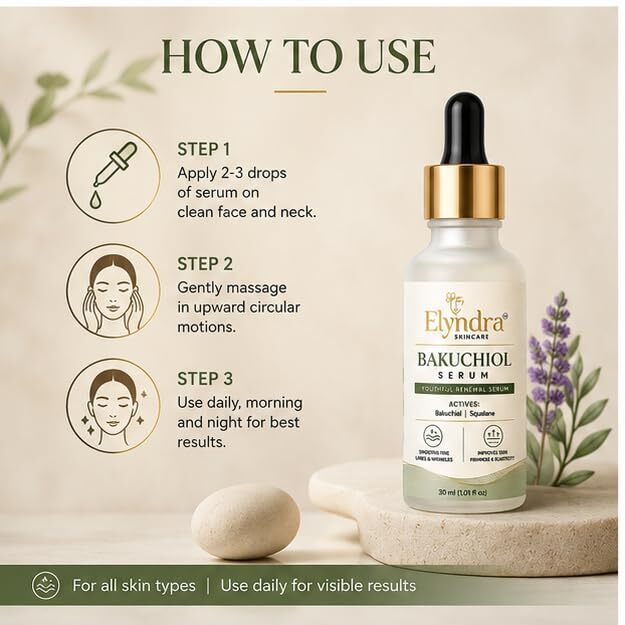 Elyndra Bakuchiol Face Serum with Bakuchiol and Squalane