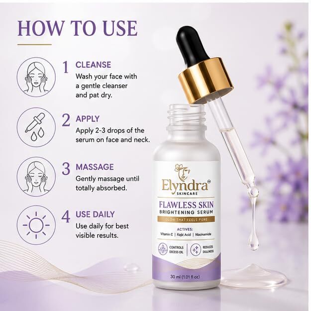 Elyndra Flawless Skin Brightening Face Serum with Vitamin C