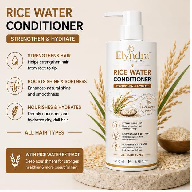 Elyndra Rice Water Hair Conditioner with Rice Water Extract