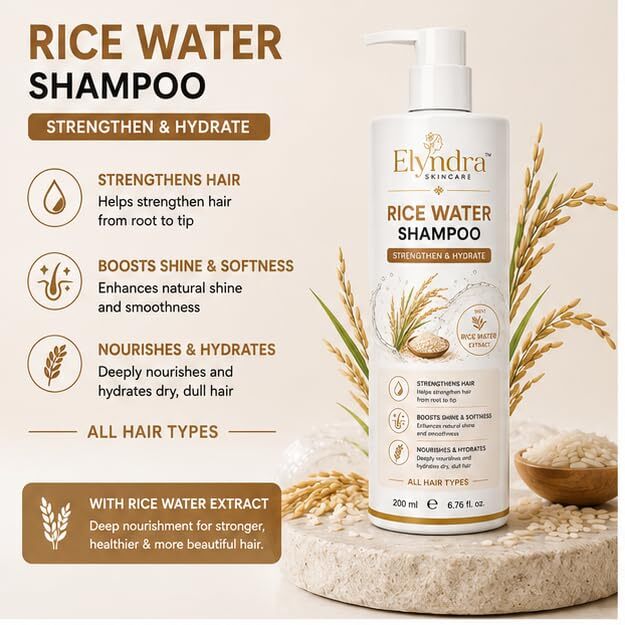 Elyndra Rice Water Shampoo with Rice Water Extract