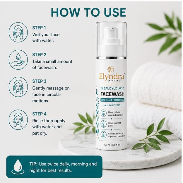Elyndra 1% Salicylic Acid Face Wash