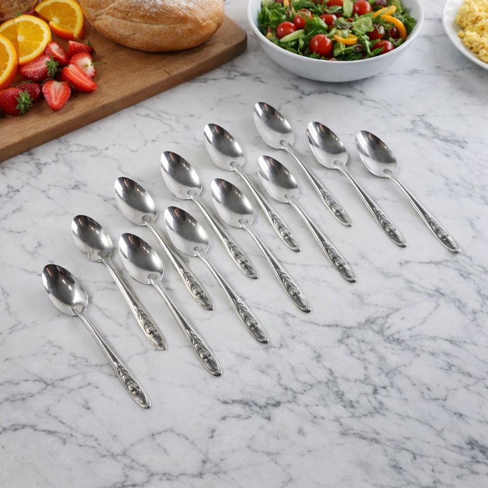 Premium Stainless Steel Table Spoons Set (12 Pc Set) - Color: Kitchen & Home Appliances