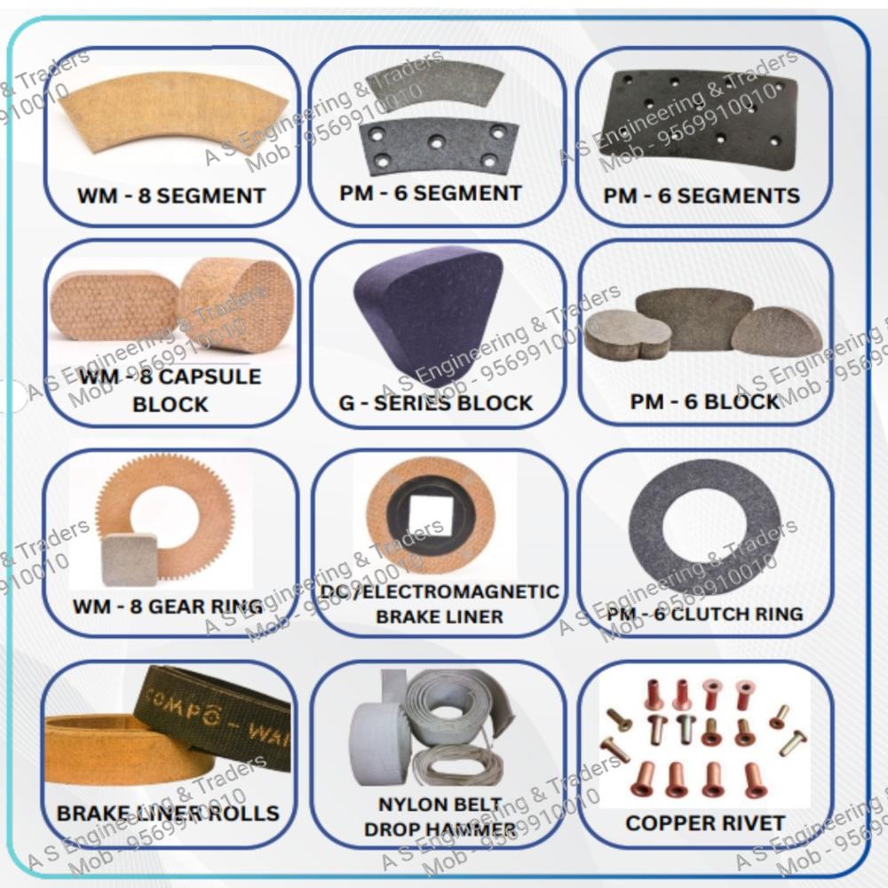 Brake Shoe Liners - Material: Pm 6