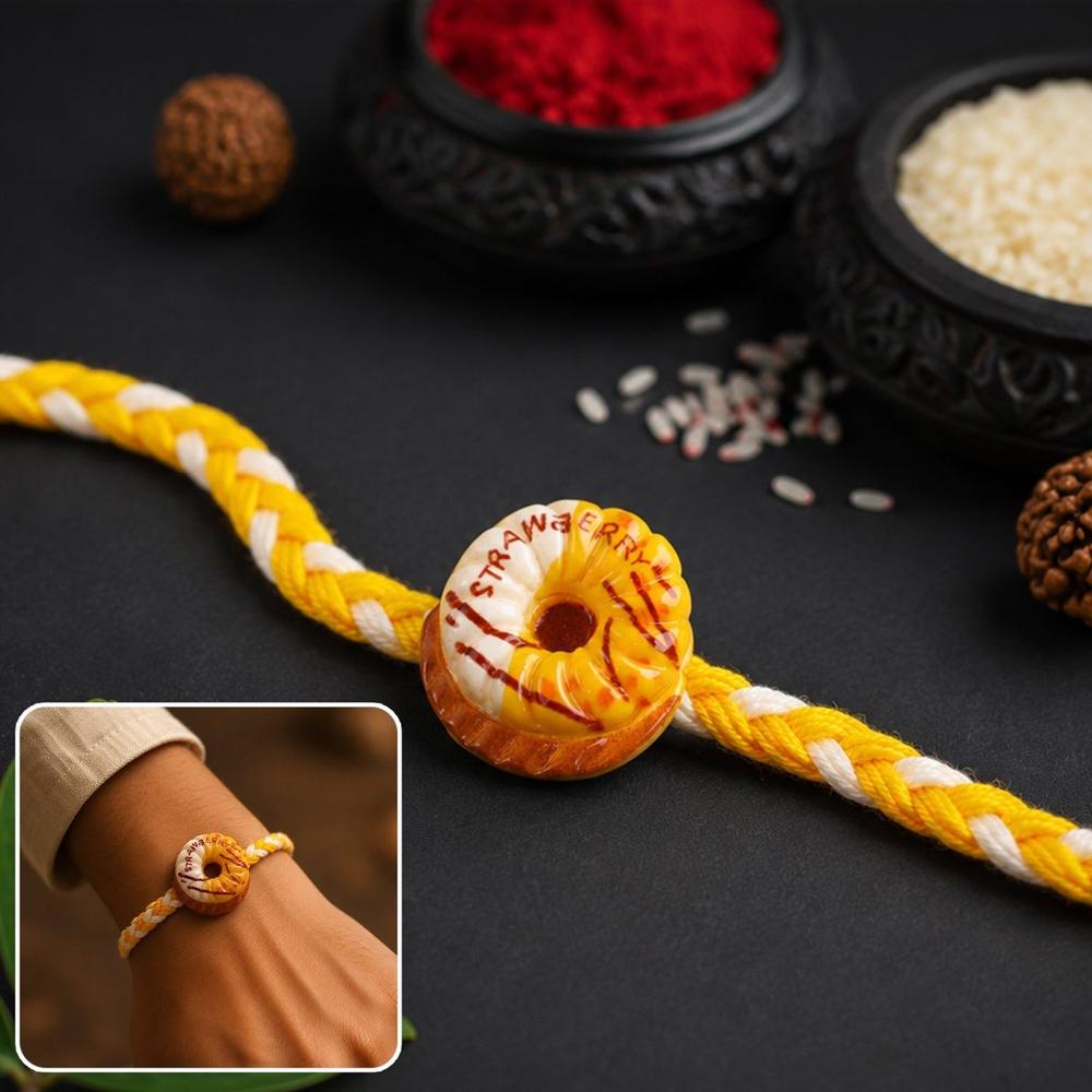 Donut Charm Rakhi - Stylish And Lightweight For Brothers - Application: Multipurpose Use