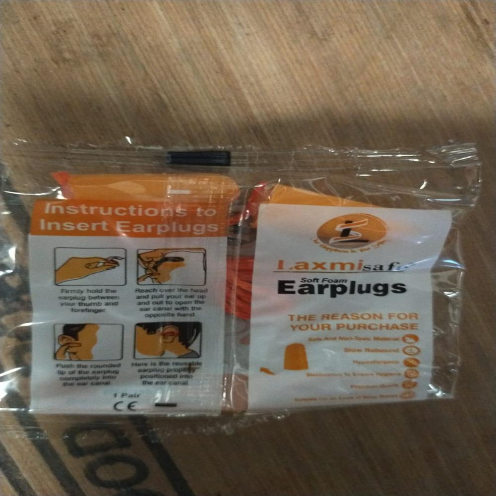 Safety Ear Plugs - Color: Fluorescent Orange With Silver Reflective Stripes