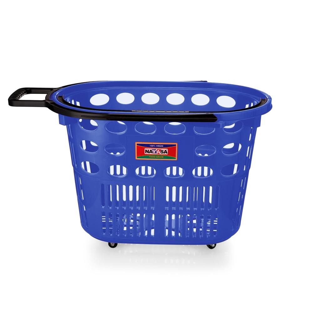 Nayasa Shopping Trolley - Shopping Basket With Wheels_blue - Color: Multicolor