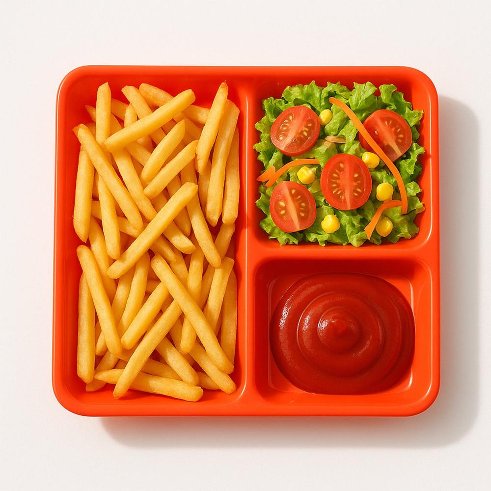 Plastic 3-compartment Rectangular Meal Serving Tray / Plates (1 Pc) - Application: As Per Product Requirement