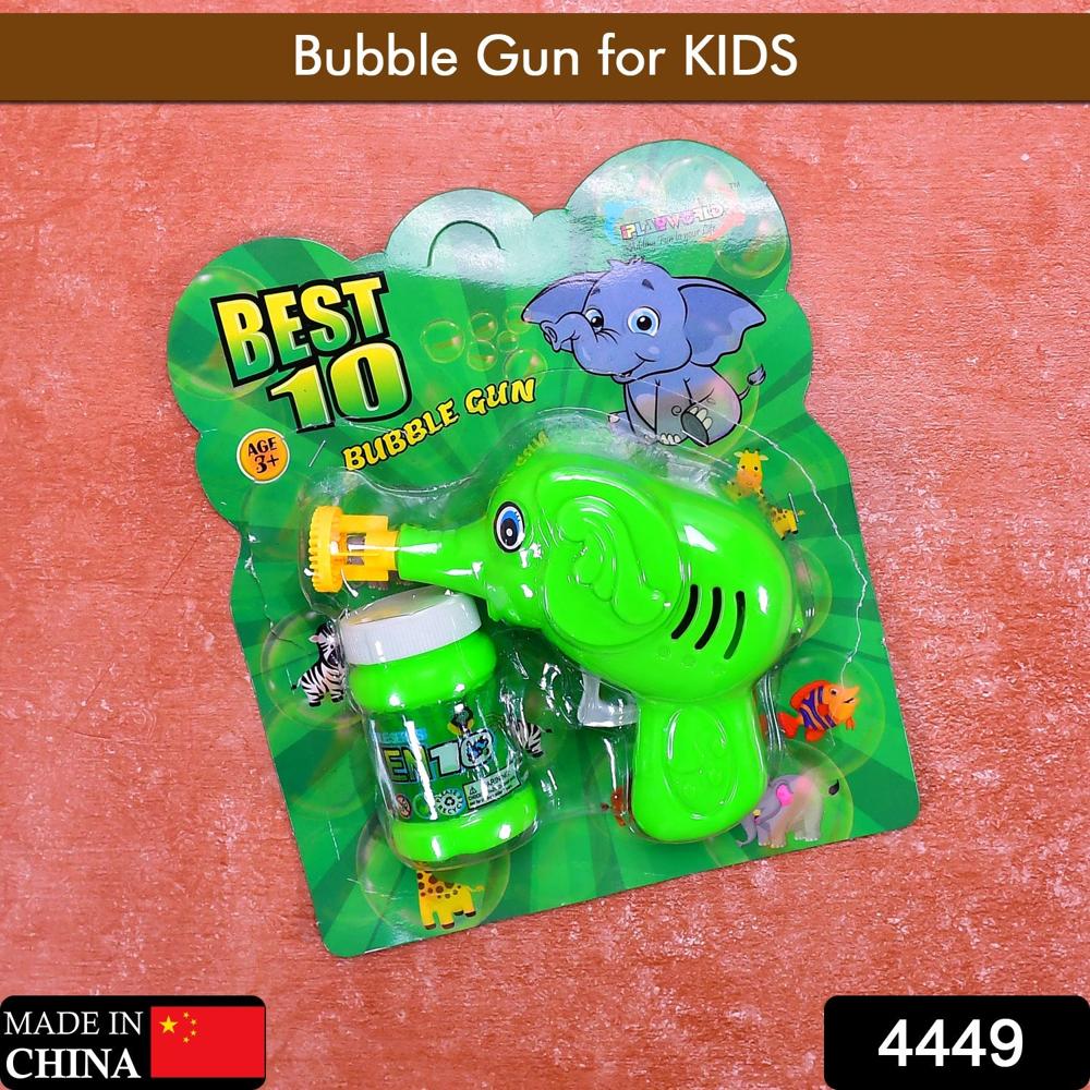Elephant Hand-Press Bubble Gun Toy with Bubble Liquid Bottle for Kids