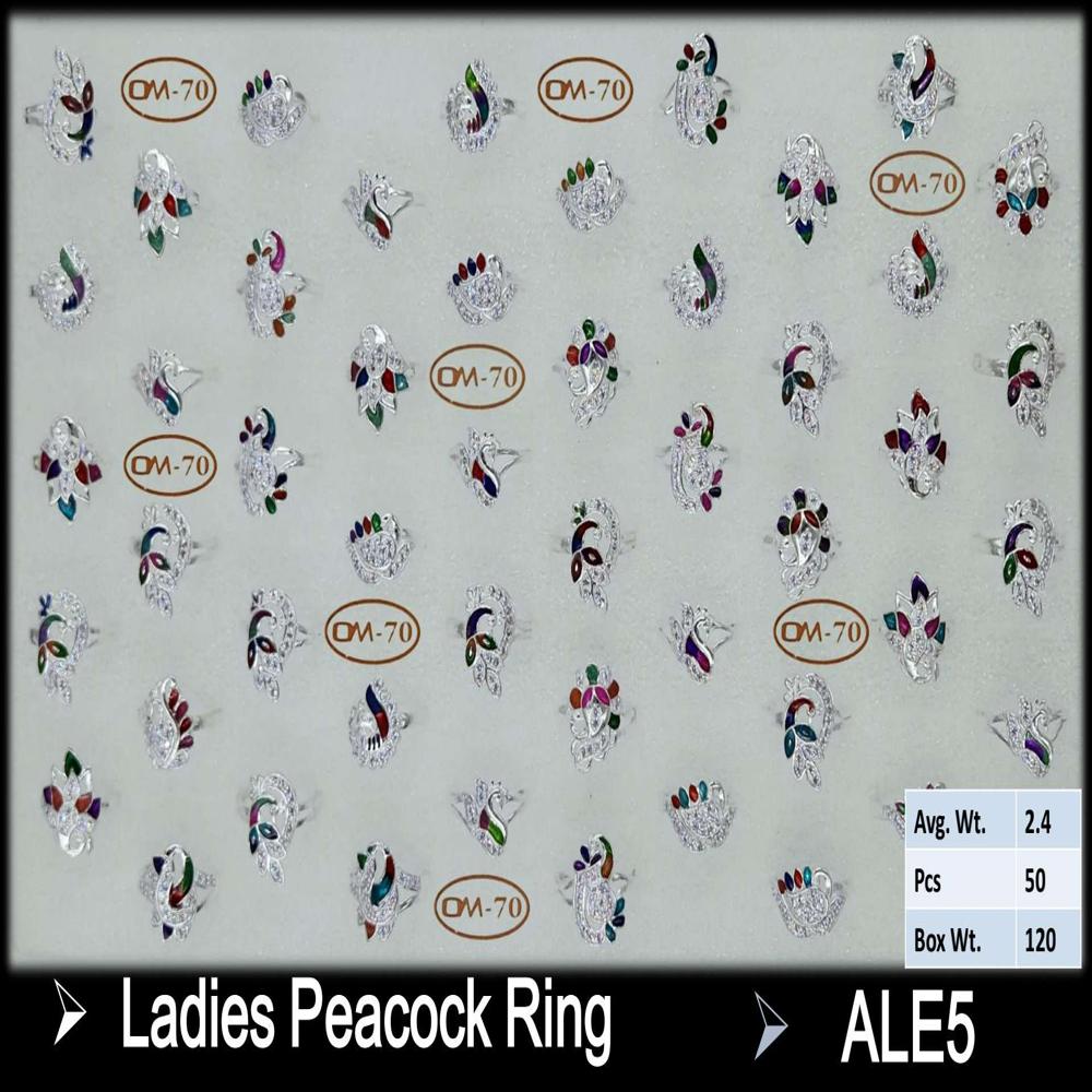Silver Ledis Cz Peacock Ring - Gender: Women